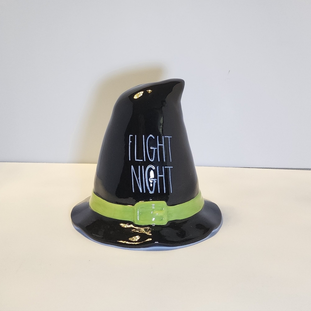 Rae Dunn Flight Night Witch Hat Black Halloween Ceramic Figurine Table Top Decor